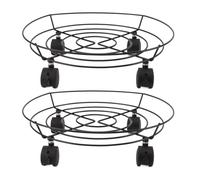 Aurikall Paquete de 2 Bases de Soporte para Plantas rodantes de Hierro de 36 cm con Ruedas con Freno, Plataforma rodante móvil Resistente para Plantas en macetas Grandes, barriles, Botes