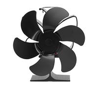 Aurikall Ventilador de estufa de leña, ventilador de 6 aspas accionado por calor, arranque automático, ventilador de chimenea de bajo consumo para el hogar, 152 mm, negro