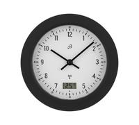 AURIOL® Reloj de baño radiocontrolado, con 4 ventosas en la parte posterior (Negro)
