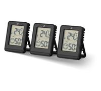 AURIOL® Termómetro e higrómetro pack 3 (negro)
