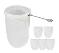AURIVEE® 6PCS Bolsas Colador de Malla Fina con Mango Acero Inoxidable, Bolsa Leche Vegetal Reutilizable, Estopilla Filtrante para Jugo Café Té, Set Colador Alimentos Cocina