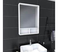 AURLANE Espejo para Cuarto de baño, Madera de ingeniería, Lacado Blanco Mate, Talla única