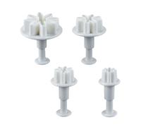 Ausi 4 cortadores de fondant con forma de margarita, cortadores de émbolo de flores, 8 pétalos, herramientas de moldeo para decoración artesanal, proyectos de arte con arcilla