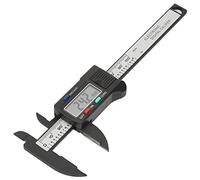 Ausla Calibrador Vernier Digital Calibrador Digital Electrónico de Fibra de Carbono 0 a 100 Mm Resolución de 0,1 Mm Batería LR44 para Medición de Joyas Tamaño de Cuentas Uso de Pasatiempos