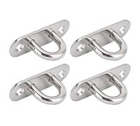Ausla Ganchos Ovalados Ganchos de Techo de Acero Inoxidable 304 4 Piezas Herrajes con Placa de Ojo de 8 Mm para Fijar Cuerdas y Alambres de Acero Tamaño Pequeño Fácil Instalación para Uso en Taller