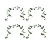 Ausla Guirnalda de Flores de Seda de 4 Piezas de Vid de Rosas Artificiales con Tallos Flexibles, 9 Cabezas, 7,87 Pies, Hojas Verdes de Vid Sintética para Bodas, Fiestas, Jardín, Decoración del Hogar