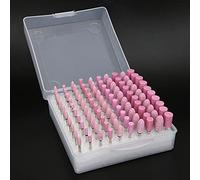 Ausla Juego de Cabezales de Molienda Picapiedra Accesorio de Muela Abrasiva de Corindón Cromado PA 100PCS Grano 80 Vástago de 3 Mm Longitud de 40 Mm para Pulido de Bricolaje Tallado en Metal de