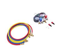 Ausla Juego de Manómetros de Colector de CA, Kit de Carga de Refrigerante HVAC de Latón con Manómetros Dobles de 500 PSI 800 PSI, Mangueras de 5 Pies, Interfaz de 1 4 Pulgadas para Sistemas R410A R32