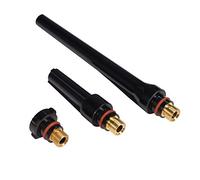 Ausla Kit de Accesorios para Soplete de Soldadura TIG de 23 Piezas Juego de Pinzas para Lentes de Gas con Vaso de Vidrio para Piezas de Soldadura TIG WP 17 18 26 con 4 Tamaños Fácil Montaje Flujo de