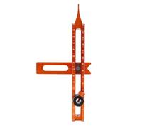Ausla Regla de Trazado, Herramienta Magnética de Marcado de Carpintería de Aleación de Aluminio con Escala de 4 Lados y Diseño de Doble Extremo, Marcado de ángulo Ajustable de 360 para Carpintería,