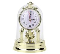 Ausla Reloj de Sobremesa Relojes de Mesa para Decoración de Sala de Estar, Reloj de Mesa Dorado de Estilo Retro Europeo, Decoración Silenciosa para el Hogar, Ligero y Duradero para