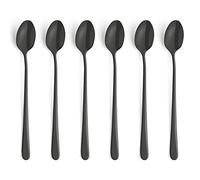 Austin - Juego de 6 cucharas con latte macchiato, color negro mate