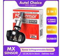 Sensor TPMS Universal Programable Autel MX-Sensor 2 en 1 315MHz + 433MHz, Nivel OE, 100% Clonable con la Herramienta Autel TPMS TS4 4PC Rubber Sensor