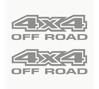 Autodomy | Pegatinas 4x4 Off Road Pack 2 Uds | Pegatinas para Coche Exterior 20 x 6,5 cm | Pegatina Todoterreno 4x4 | Color Plata