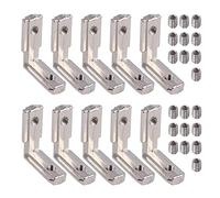 AUTOUTLET Soporte de Esquina, 10PCS 90 Grados Soporte de Ángulo de Perfil de Aluminio en Forma de L, Conector de Ángulo Interno de Aleación de Zinc