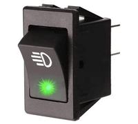 AUTOZOCO Interruptor Basculante Luz Antiniebla DPST ON/OFF 4 Pin 35A con Luz - Boton On/Off - interruptor auxiliar - controlador eléctrico vehículo - LED Verde