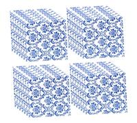 AUTSUPPL Servilletas Decorativas Impresas Porcelana Azul Flores, Paquete 80 Hojas, Servilletas para Fiesta de Bodas y Banquetes, Papel Flexible para Decoración de Mesas Festivas,