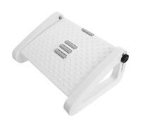 AUTSUPPL Taburete Reposapiés Ajustable Antideslizante Rodillo de Masaje Reposapiés para Oficina y Hogar de Plástico Blanco Accesorio Ergonómico para Escritorio Escabel Multifuncional