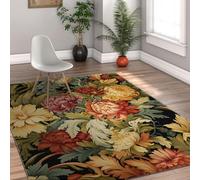 AUWUUA Alfombra de salón con Pintura al óleo Vintage Floral de 250 x 250 cm, Estilo artístico para Dormitorio, Alfombra de Piso con patrón de Flores de peonía, Alfombra Antideslizante, Colorida