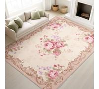 AUWUUA Alfombra Lavable de Flores de Cerezo japonesas de 250x250cm, Alfombra Floral Vintage para decoración de Sala de Estar y el Dormitorio, alfombras Antideslizante para Suelo de la Cocina