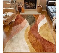 AUWUUA Alfombra Lavable Moderna con diseño Abstracto de Ondas, 250x250cm, Estilo nórdico, Minimalista, Decorativa para Sala de Estar, Dormitorio, Oficina y Comedor.