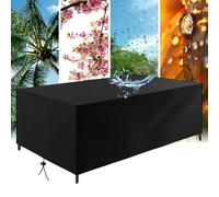AUWUUA Fundas para muebles de jardín 170x110x60cm/LxAxH Grandes, Fundas impermeables para muebles de jardín, Rectangulares/Cuadradas para mesa y sillas de patio, Anti-UV, Oxford mejorado resistente al