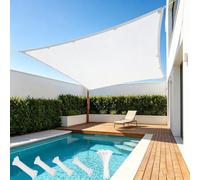 AUWUUA Toldo Vela de Sombra 2.8x4.6M Toldo Parasol Terraza Impermeable, Blanco Red de Sombreado con Ojales, PES 220g/m² 95% Protección Rayos UV para Balcón Exteriores Terrazas Jardín Pergola