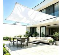 AUWUUA Toldo Vela Rectangular 2.4x8.7M/240x870cm Blanco, Bordes Rectos Toldo Vela de Sombra Exterior, Toldos Exterior Terraza, Impermeable Protección Rayos UV para Terraza Balcon Patio Jardín