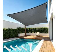 AUWUUA Toldo Vela Rectangular 2x3.5M Toldos Exterior Terraza Impermeable, PES 220g/m² 95% Protección Rayos UV Toldo Vela de Sombra con Ojales y Cuerdas para Patio jardín Piscina, Antracita