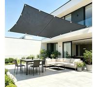 AUWUUA Toldo Vela Rectangular 4x8.7M/400x870cm Antracita, Bordes Rectos Toldo Vela de Sombra Exterior, Toldos Exterior Terraza, Impermeable Protección Rayos UV para Terraza Balcon Patio Jardín