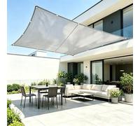 AUWUUA Toldo Vela Rectangular 4x8.7M/400x870cm Gris CLAR, Bordes Rectos Toldo Vela de Sombra Exterior, Toldos Exterior Terraza, Impermeable Protección Rayos UV para Terraza Balcon Patio Jardín