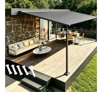 AUWUUA Toldo Vela Rectangular Impermeable 2.2x6.2m Vela de Sombra PES 220g/m², 95% Bloqueo UV, Vela Parasol con Ojales y Cuerdas de Fijación para Exxterior Jardin Patio Terrazas Piscina, Antracita