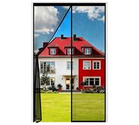 Auxmir Mosquitera Puerta Magnética, 140x240CM Ensanchada y Engrosada Cortina Mosquitera Exterior Antimosquitos Imantada Cierre Automático Malla Imanes de Poliéster Imanes, Negro