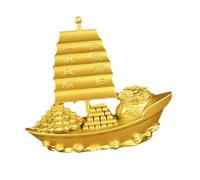 AUYXSSZ de velero con Forma de dragón, Modelo de velero, Estatua, Obra de Arte, decoración de, decoración del hogar, Hermoso Significado, Modelo de con, Oro, 8.7 x 7.6 cm