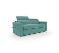 Avalon sofá cama con colchón de 18 cm de altura en tejido impermeable 200 cm (140x197 cm) verde aguamarina