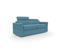 Avalon sofá cama con colchón de 18 cm de altura en tejido impermeable 220 cm (160x197 cm) azul claro