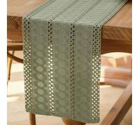 Avalune Camino de Mesa Moderno Verde Salvia Rustico Centro de Mesa Decorativo Salon Pequeño Estrecho Lavable Caminos de Mesa para Boda Fiesta Hogar Cocina Mesa de Comedor Decoración 30x180 cm