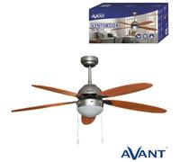 AVANT Ventilador de techo gris/madera 132cm 60w 5aspas con lámpara