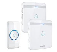 AVANTEK Timbre inalámbrico, botón de timbre, timbre de puerta impermeable IP55 con 2 receptores enchufables, flash LED, 5 niveles de volumen, 52 melodías, alcance de funcionamiento de 400 m, color