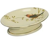 Avanti Linens Gilded Birds Accessories Pájaros chapados en Oro, 100% cerámica, Color Marfil, Soap Dish
