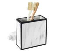 Avanti Linens Jasper Collection, Soporte para Cepillo de Dientes, Blanco y Negro