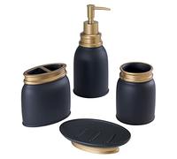 Avanti Linens - Juego de baño de 4 Piezas, Accesorios Decorativos de baño (colección Memphis Black)