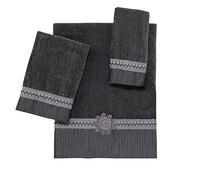 Avanti Linens - Juego de Toallas de 3 Piezas, Toalla de algodón Suave y Absorbente (colección de puños Trenzados, Granito)