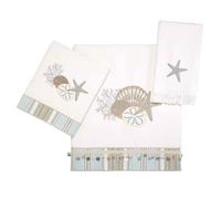 Avanti Linens - Juego de Toallas de 3 Piezas, Toallas de algodón Suaves y absorbentes, Accesorios de baño inspirados en la Costa (por The Sea Collection, Blanco)