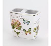 Avanti Linens - Soporte para Cepillo de Dientes, Accesorios de baño de cerámica, decoración Floral para el hogar (colección Butterfly Garden)