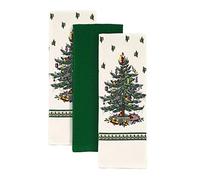 Avanti Linens Spode Árbol de Navidad, algodón, Verde, 3 Toallas de Cocina