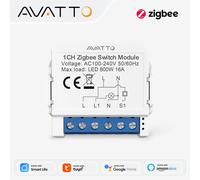 AVATTO ZigBee Tuya 1/2/3/4 Gang Mini interruptor inteligente DIY módulo de interruptores de luz Control bidireccional funciona con Alexa Alice Google Home