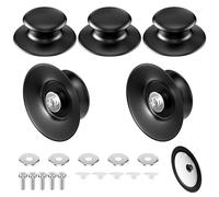 Avesteir 5 Pzs perilla para tapa de cacerola, perillas tapadera olla de baquelita, Pomos tapa cazuela Anti Calor, pomo tapa sarten universal, pot lid handle, con Tornillos, para utensilios de cocina