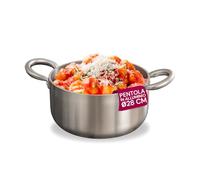 Avilia Cacerola alta de aluminio de 28 cm con 2 asas antiquemaduras de acero inoxidable - Apta para todos los tipos de cocción - Eco-friendly y resistente al calor hasta 300 °C - Doble fondo patentado