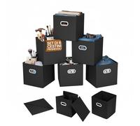 Avilia - Cajas para armario plegables de tela con asas reforzadas, juego de 6 contenedores que ahorran espacio 27 x 27 x 27 cm para ropa, organizador fácil de guardar y reutilizar